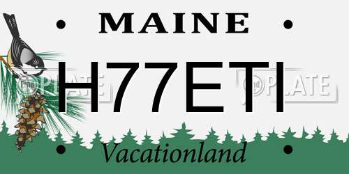 H77ETI Maine License Plate