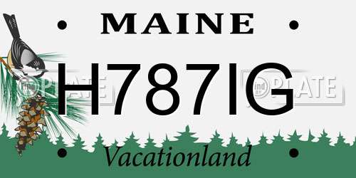 H787IG Maine License Plate