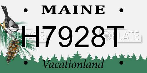 H7928T Maine License Plate