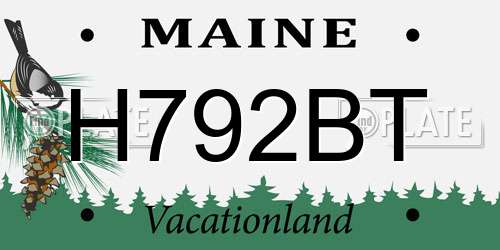 H792BT Maine License Plate