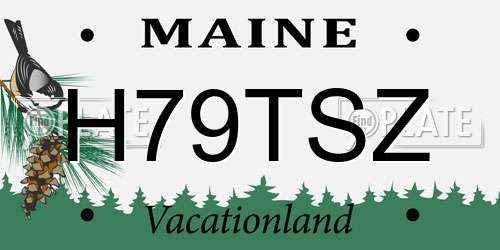 H79TSZ Maine License Plate