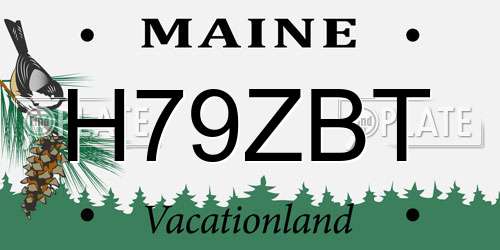 H79ZBT Maine License Plate