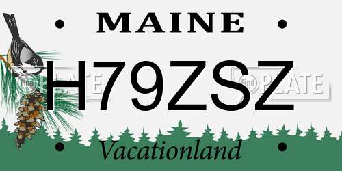 H79ZSZ Maine License Plate