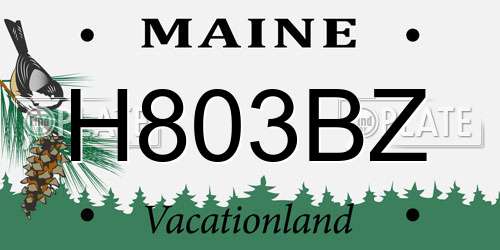 H803BZ Maine License Plate