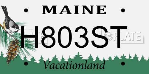 H803ST Maine License Plate