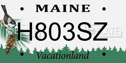 H803SZ Maine License Plate