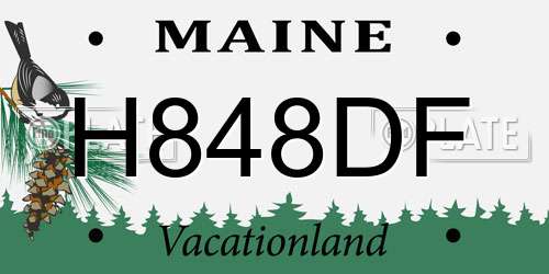 H848DF Maine License Plate