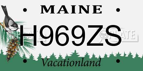 H969ZS Maine License Plate