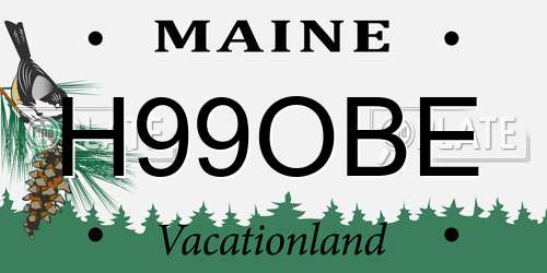 H99OBE Maine License Plate