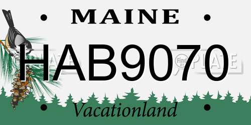 HAB9070 Maine License Plate