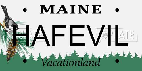HAFEVIL Maine License Plate
