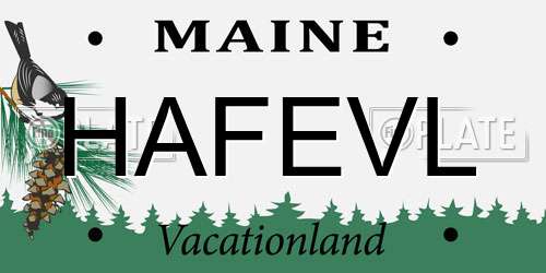 HAFEVL Maine License Plate