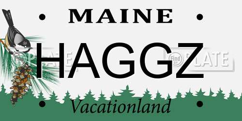 HAGGZ Maine License Plate