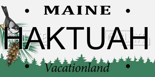 HAKTUAH Maine License Plate