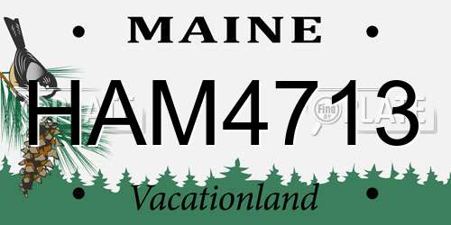 HAM4713 Maine License Plate