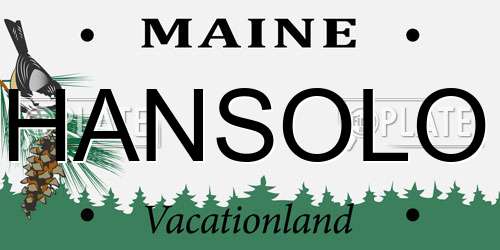HANSOLO Maine License Plate