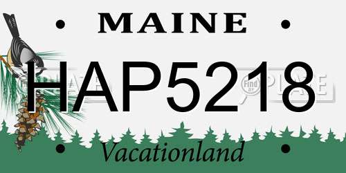 HAP5218 Maine License Plate