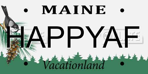 HAPPYAF Maine License Plate