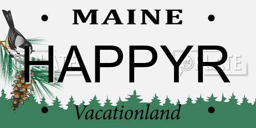 HAPPYR Maine License Plate