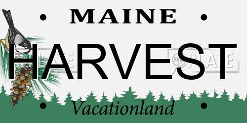 HARVEST Maine License Plate