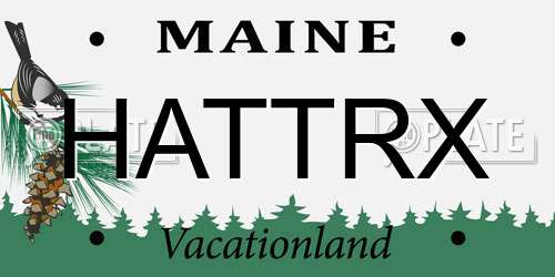 HATTRX Maine License Plate