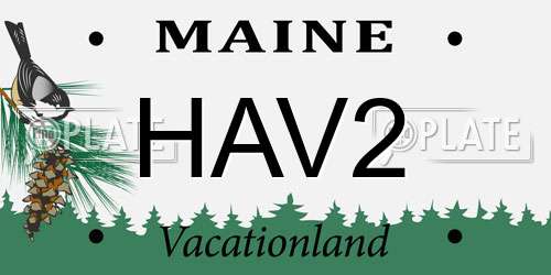HAV2 Maine License Plate