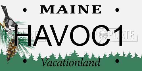 HAVOC1 Maine License Plate