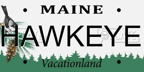 HAWKEYE Maine License Plate