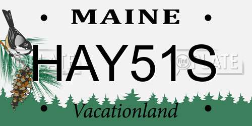 HAY51S Maine License Plate