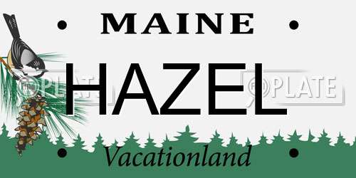 HAZEL Maine License Plate