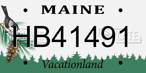 HB41491 Maine License Plate