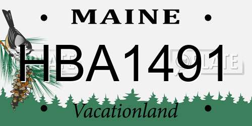 HBA1491 Maine License Plate