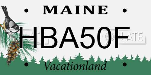 HBA50F Maine License Plate