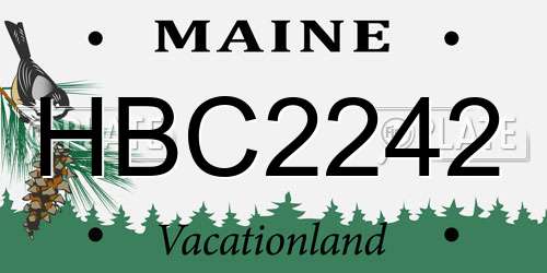 HBC2242 Maine License Plate
