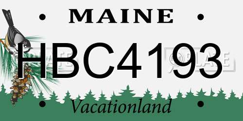 HBC4193 Maine License Plate