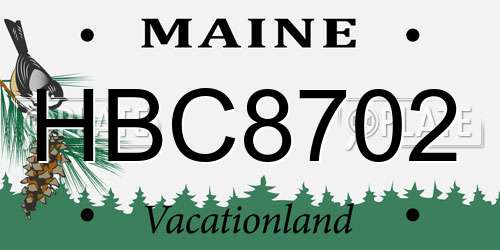 HBC8702 Maine License Plate