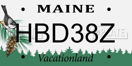 HBD38Z Maine License Plate