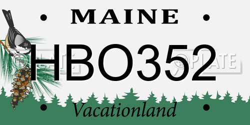 HBO352 Maine License Plate