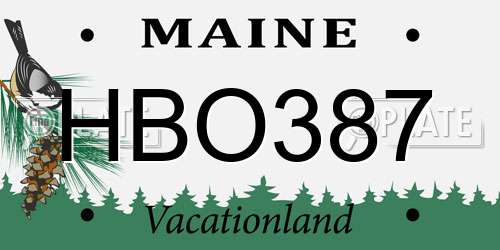 HBO387 Maine License Plate