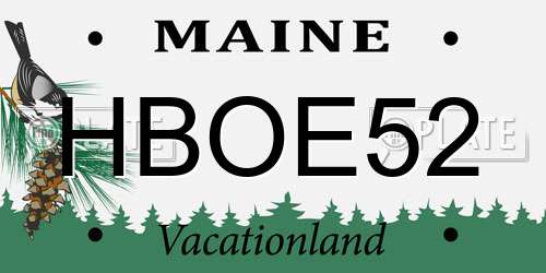 HBOE52 Maine License Plate