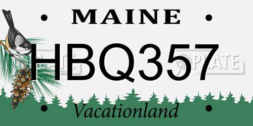 HBQ357 Maine License Plate