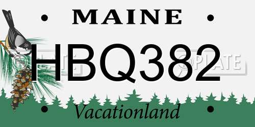 HBQ382 Maine License Plate