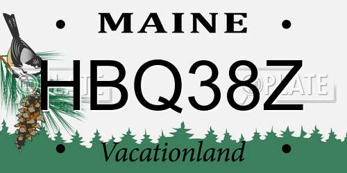 HBQ38Z Maine License Plate
