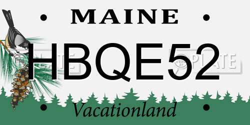 HBQE52 Maine License Plate
