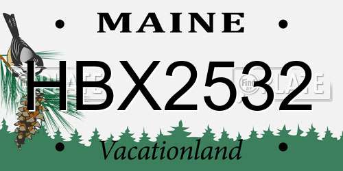 HBX2532 Maine License Plate