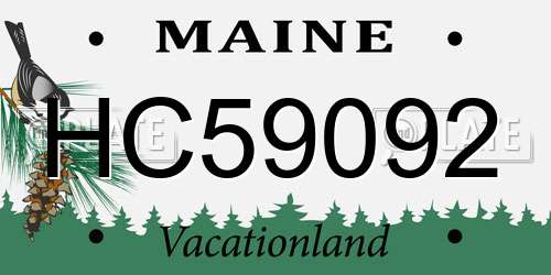 HC59092 Maine License Plate