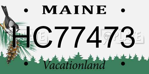 HC77473 Maine License Plate