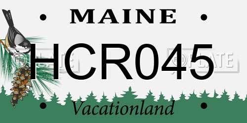 HCR045 Maine License Plate