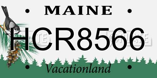 HCR8566 Maine License Plate
