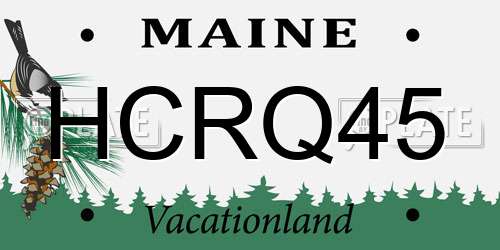 HCRQ45 Maine License Plate